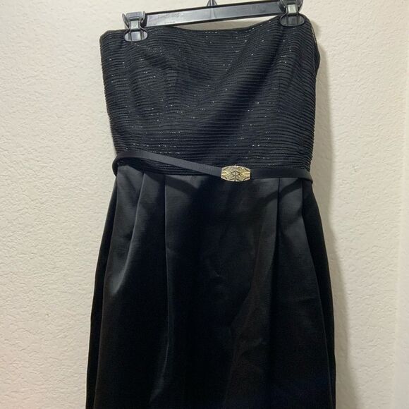 Ralph Lauren black label Evening Cocktail dress black beaded strapless size 10 - Picture 3 of 10